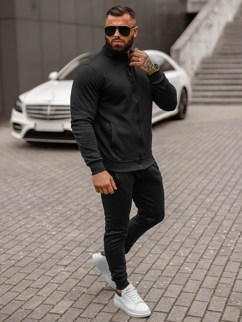 Vīriešu treniņtērps melns OZONEE JS/68C10385/3Z