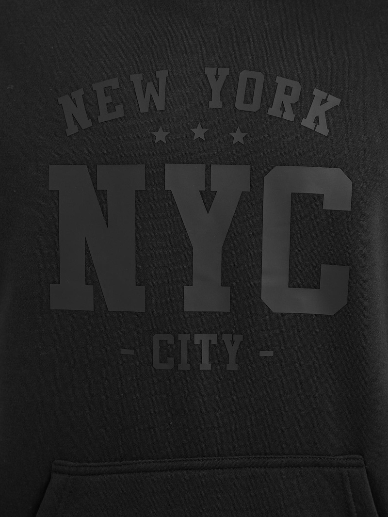 Vīriešu džemperis ar kapuci melna OZONEE JS/8B1971/3