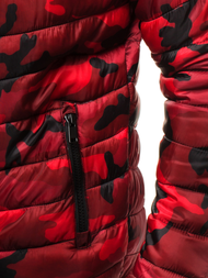 Vīriešu pārejas virsjaka sarkana-kamuflāža OZONEE JS/SM80Z