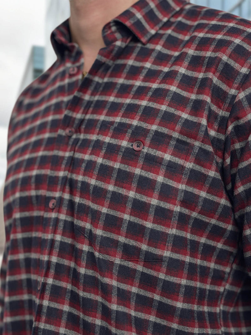 Vīriešu krekls bordosarkana OZONEE V/V176Z