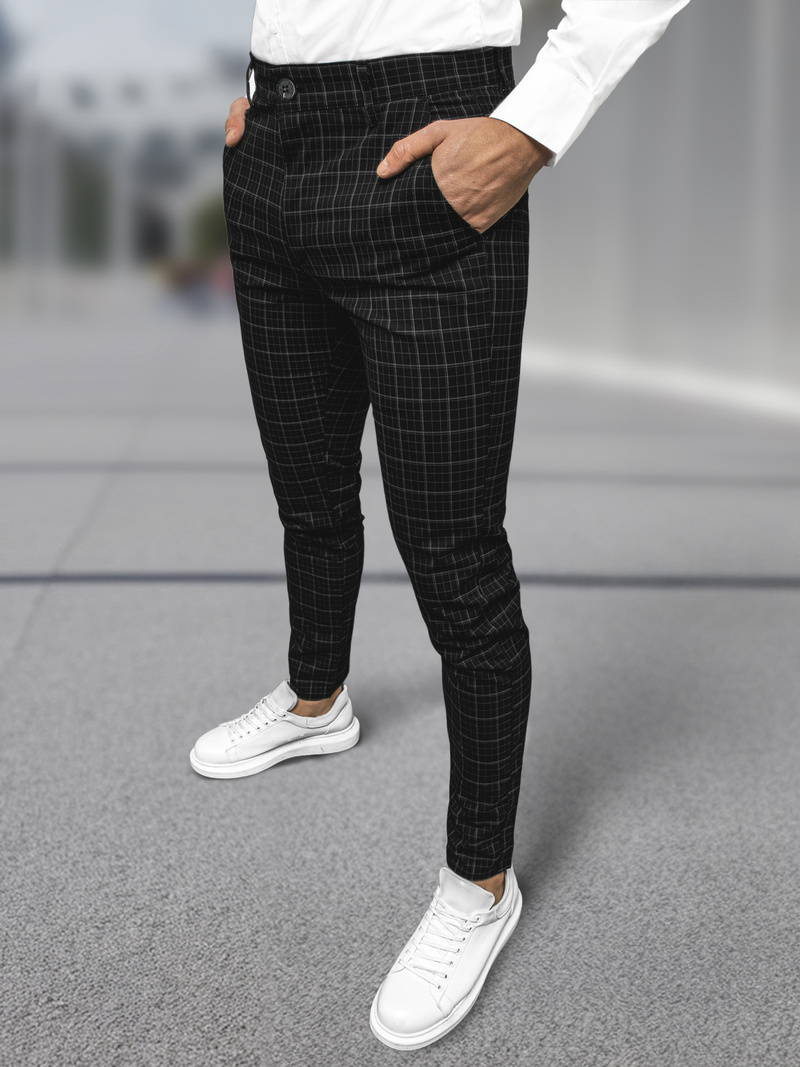 Vīriešu chino bikses melnas OZONEE DJ/5515