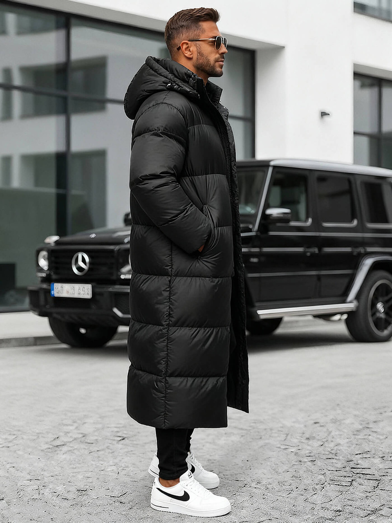 Vīriešu ziemas virsjaka melna OZONEE O/M3202Z