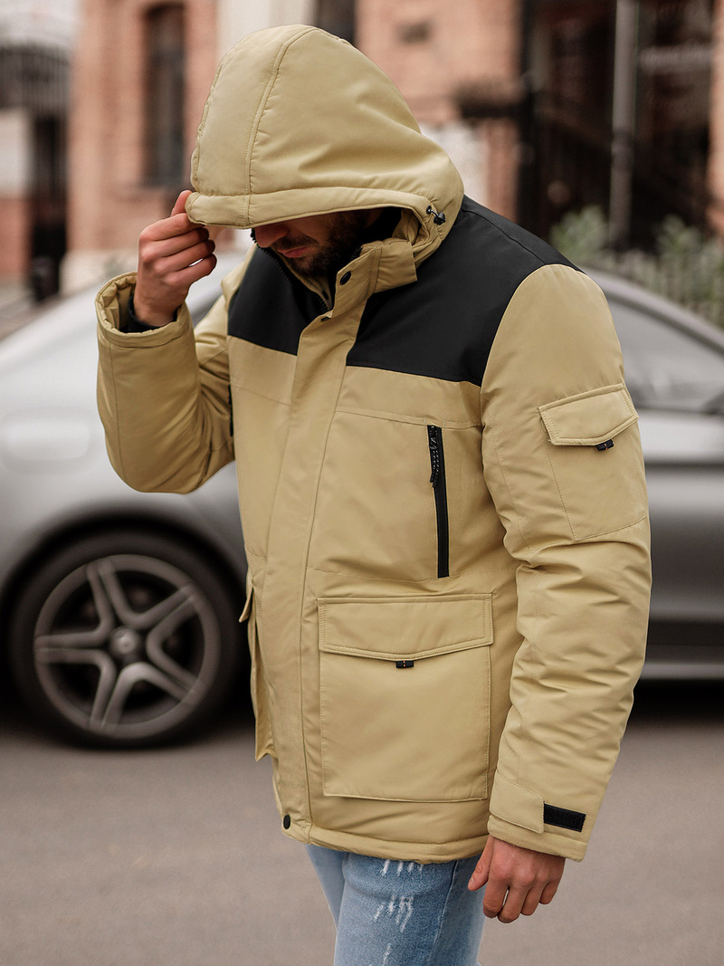 Vīriešu ziemas jaka smilšu OZONEE JS/22M322/62Z