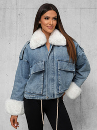 Sieviešu džinsu jaka debesu zila OZONEE JS/11Z8219Z