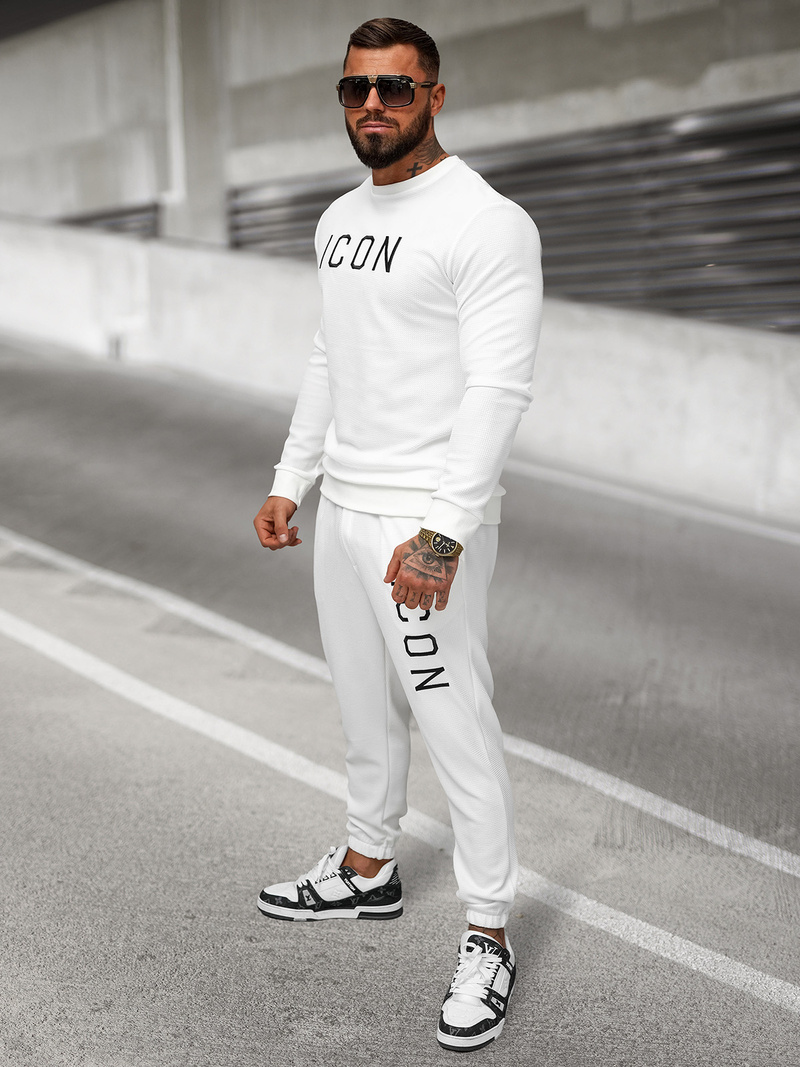 Vīriešu sporta bikses baltas OZONEE O/D9125Z