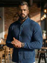 Vīriešu svīteris tumši zils OZONEE NB/MM6020/6Z