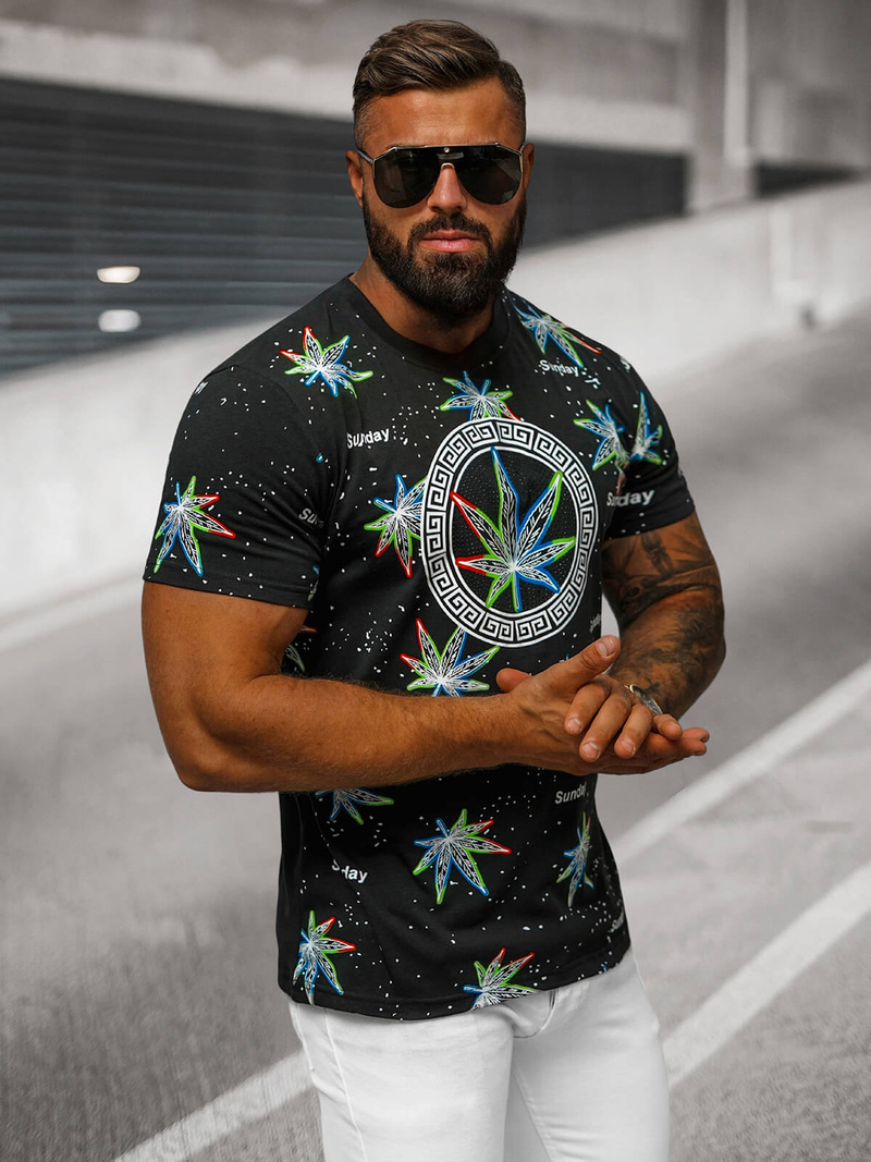 Vīriešu T-krekls Melns OZONEE O/T136/3