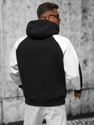 Džemperis ar kapuci melna OZONEE O/SWE23037