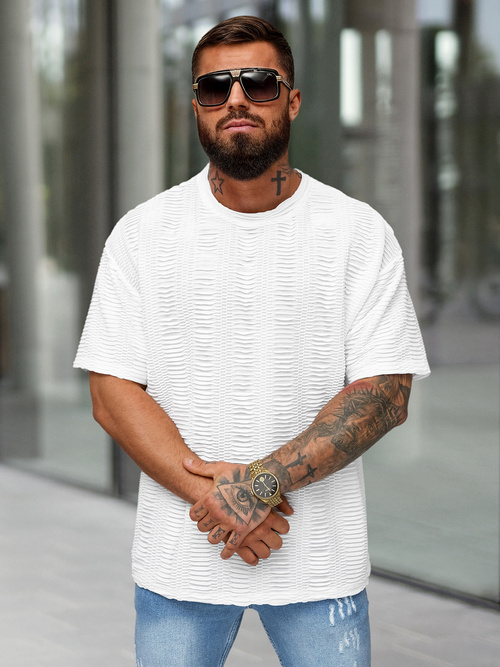 Vīriešu t-krekls balta OZONEE O/B1149