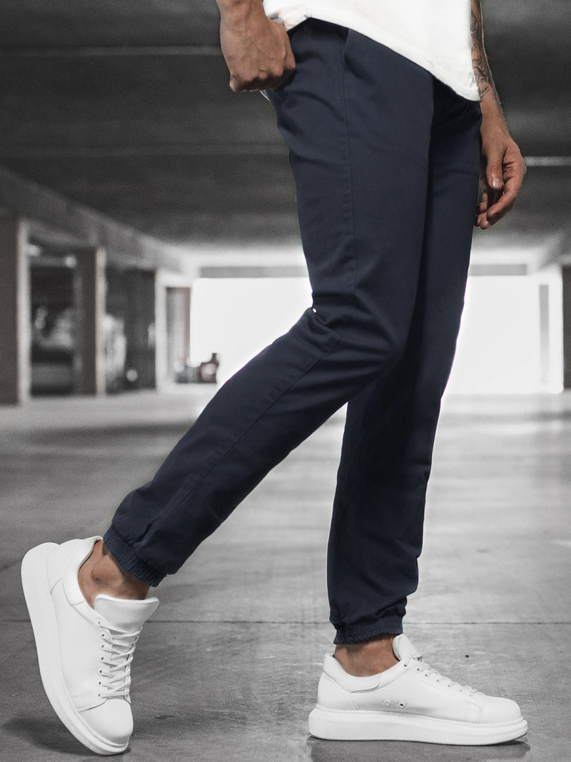 Vīriešu chino jogger bikses ļoti tumši zilas OZONEE JB/JP1145/9