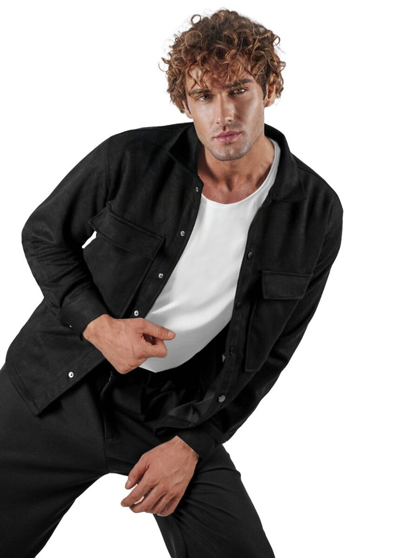 Vīriešu krekls melns OZONEE O/GOM23039