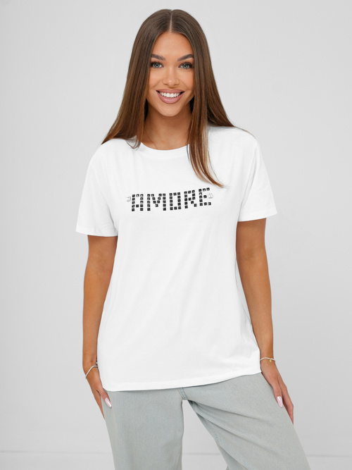 Sieviešu t-krekls balti-melns OZONEE JS/YJ77716