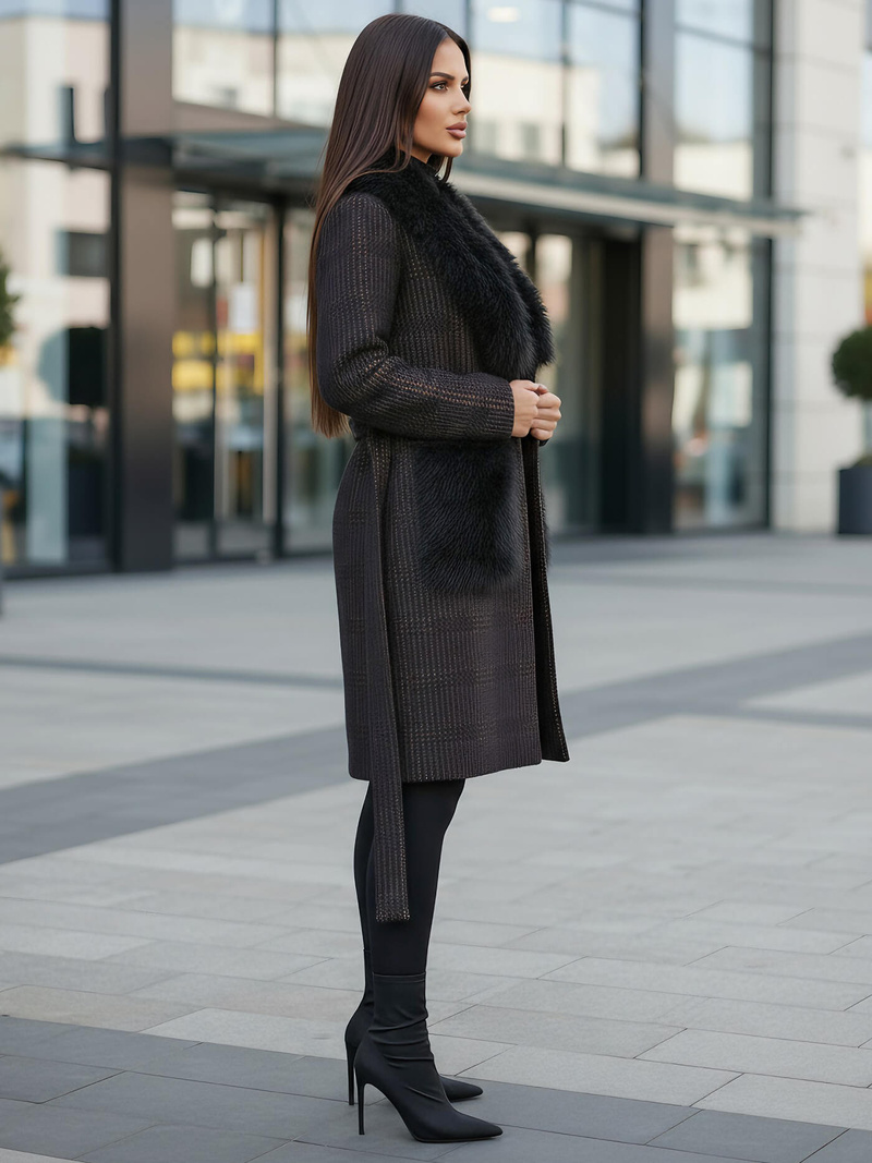 Sieviešu mētelis melns OZONEE JS/53M5200/1Z