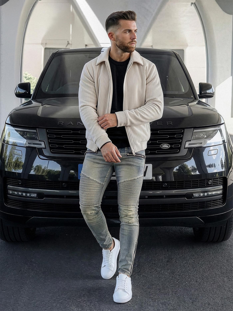 Vīriešu džinsi debesu zili OZONEE O/EM8886Z