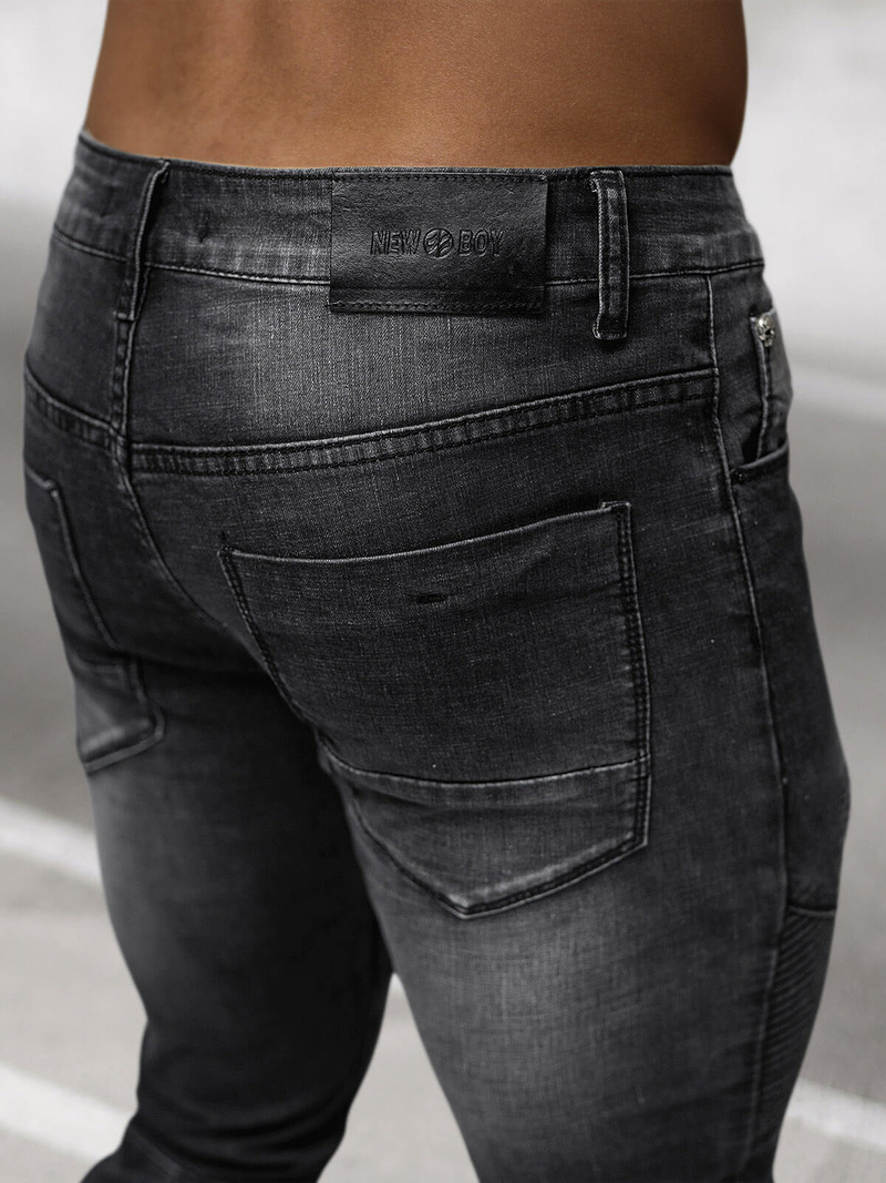 Vīriešu džinsi melni OZONEE NB/MP0142N