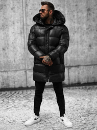 Vīriešu ziemas virsjaka melna OZONEE O/M800Z