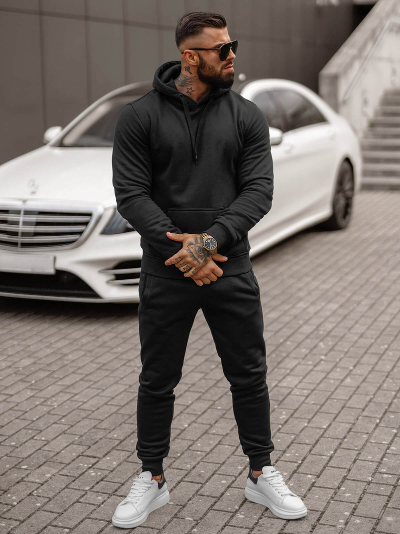 Vīriešu treniņtērps melns OZONEE JS/68C10381/3Z