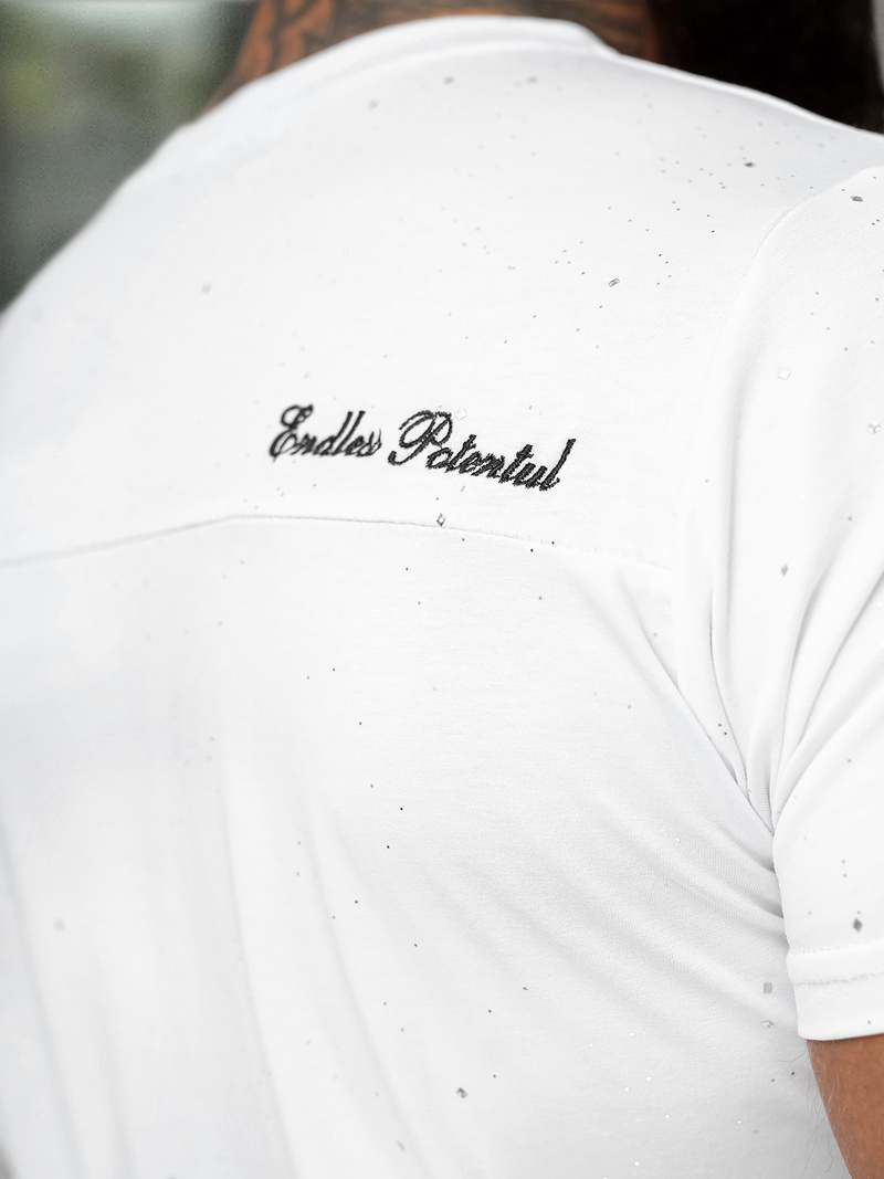 Vīriešu t-krekls balts OZONEE O/QQ1387