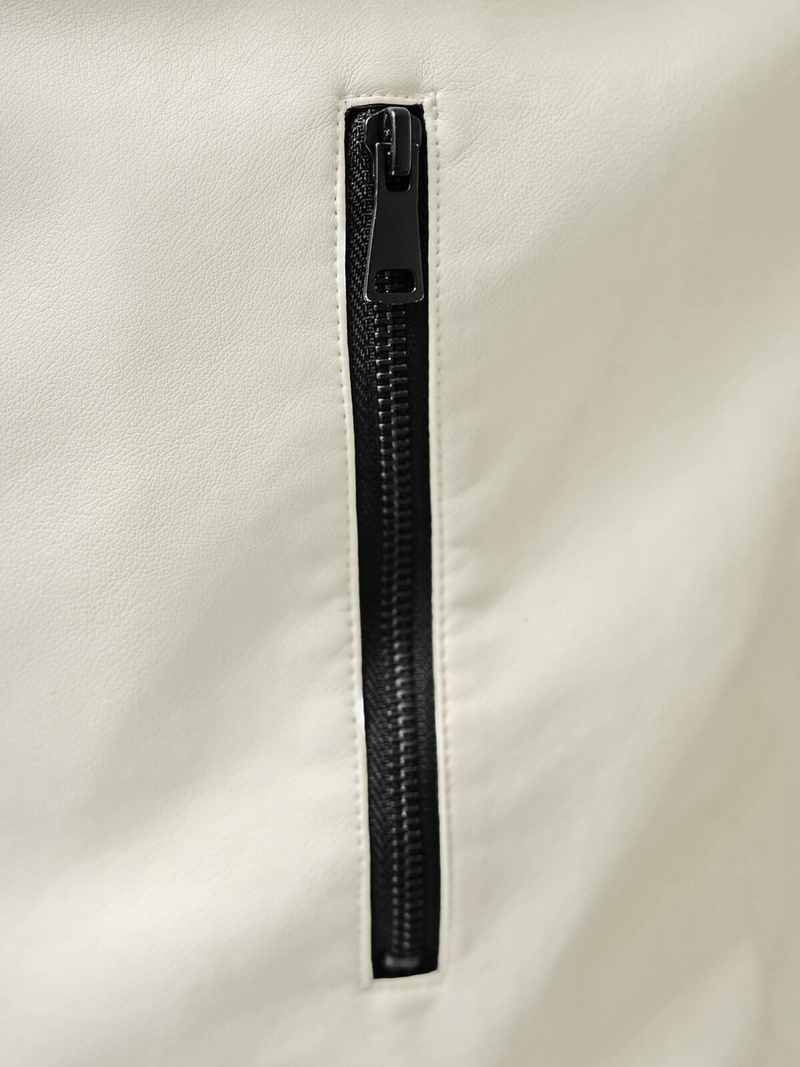 Vīriešu ādas virsjaka ecru OZONEE JS/11Z8107