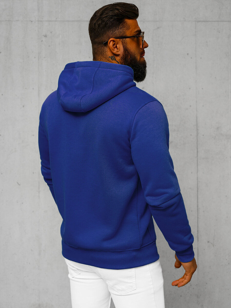 Vīriešu džemperis ar kapuci kobalta OZONEE JS/2008Z