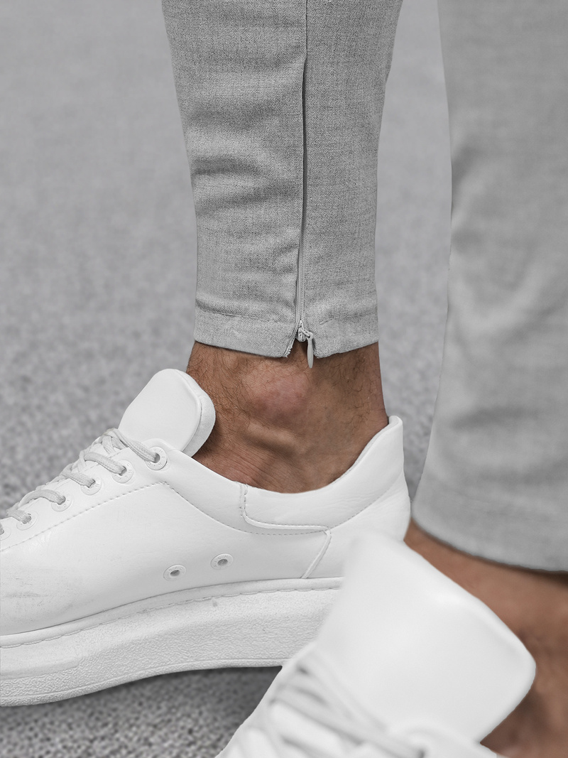 Vīriešu chino bikses pelēkas OZONEE DJ/3300