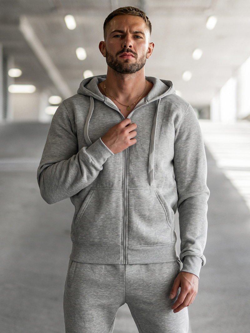 Vīriešu treniņtērps pelēks OZONEE JS/68C10386/2Z