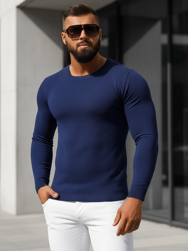 Vīriešu svīteris zils OZONEE NB/MMB602/5Z