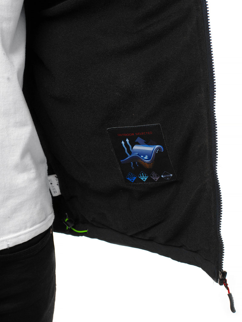 Vīriešu softshell virsjaka melni-zaļa OZONEE GE/12262