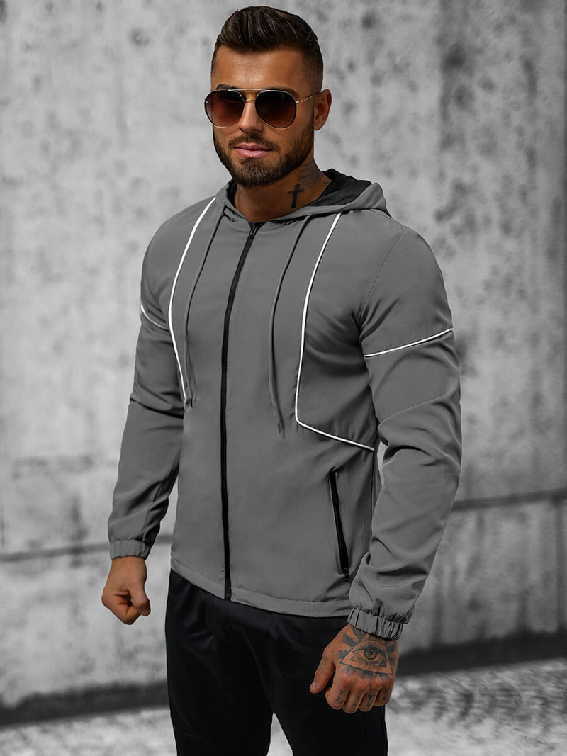 Vīriešu pārejas virsjaka pelēka OZONEE JS/M10300