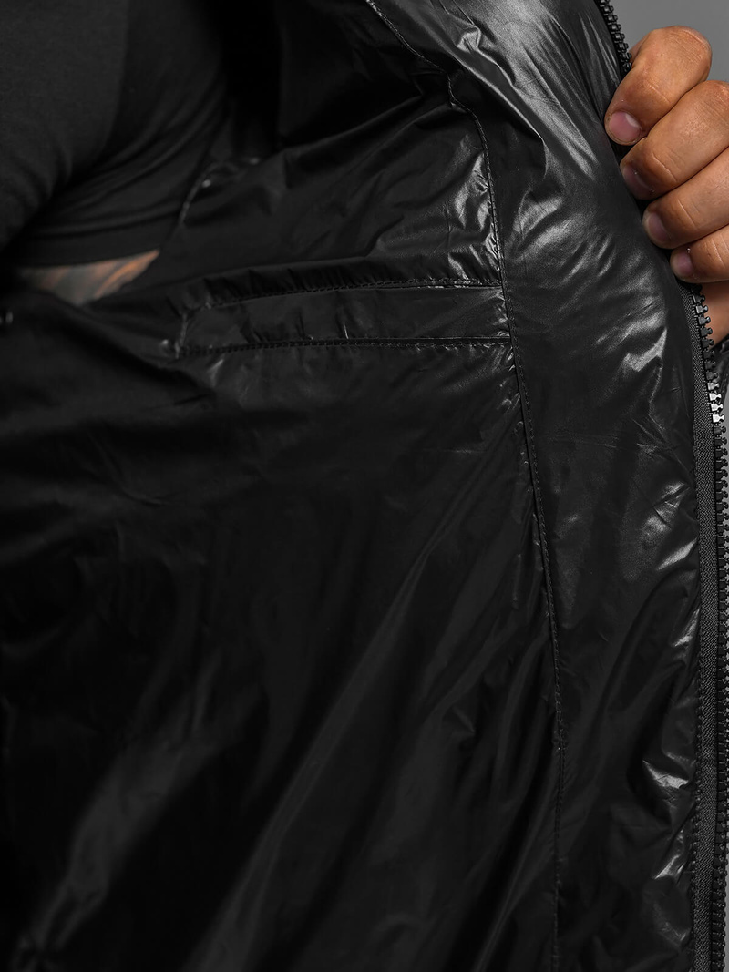 Vīriešu ziemas virsjaka melnā OZONEE O/M3205Z