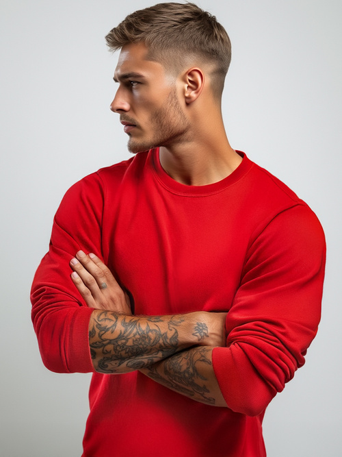 Vīriešu džemperis sarkans OZONEE JS/2001-10Z