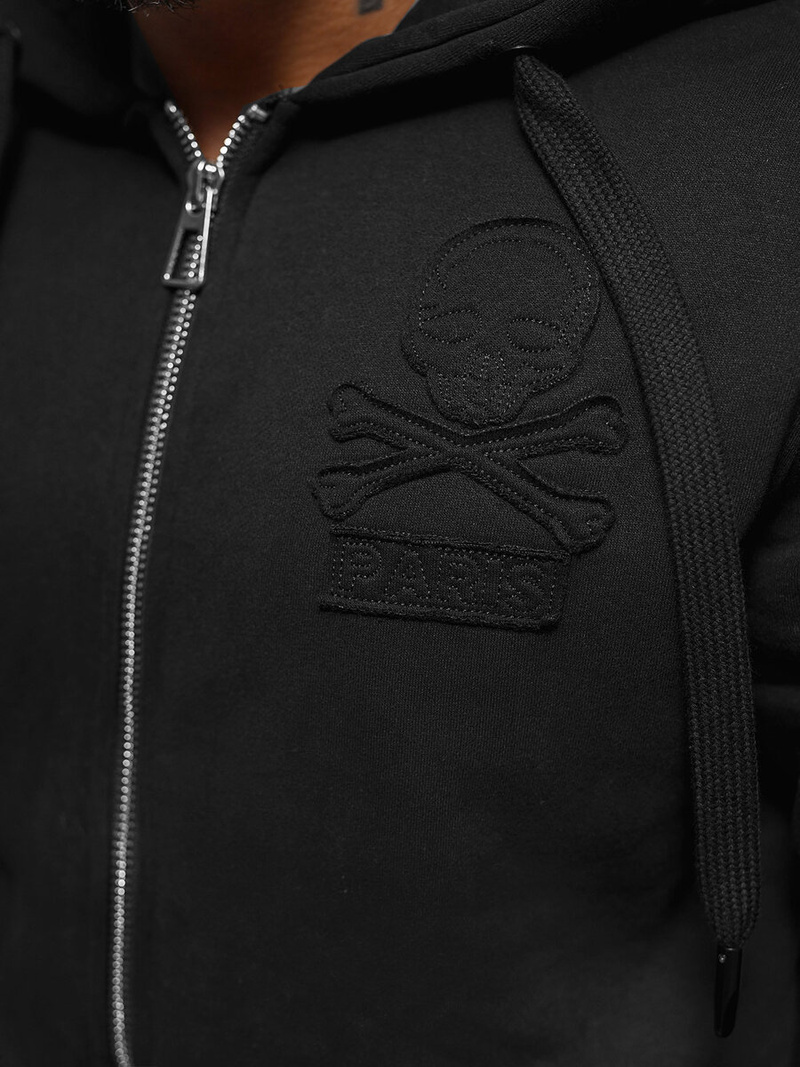 Vīriešu džemperis ar kapuci melns OZONEE NB/MF2003