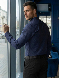 Vīriešu krekls tumši zila OZONEE V/V181Z