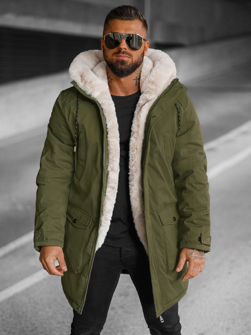 Vīriešu parka zaļa OZONEE JS/5M120/136Z