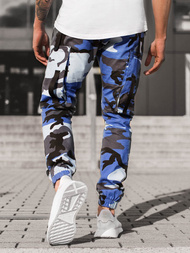 Vīriešu chino jogger bikses debesu zilas-melnas OZONEE O/11102