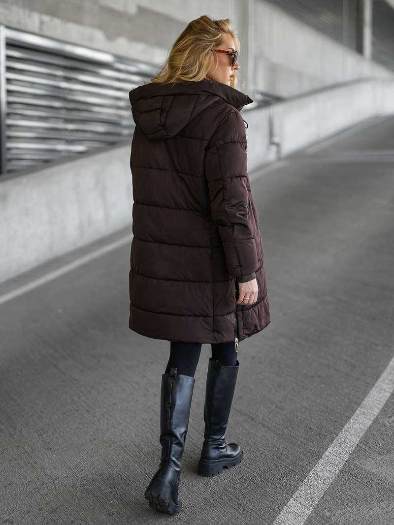 Sieviešu ziemas jaka šokolāde OZONEE JS/16M9302/158