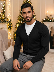 Vīriešu svīteris melns OZONEE NB/MM6006/4Z