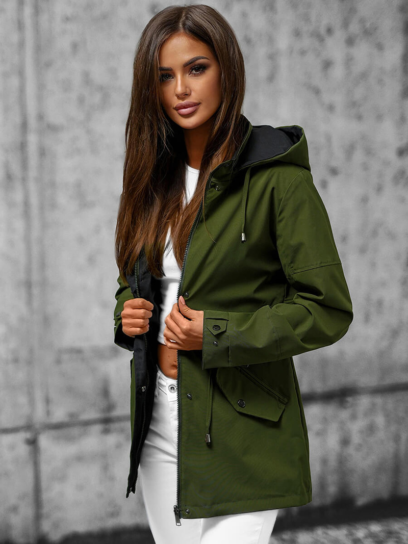 Sieviešu jaka divpusēja zaļa OZONEE JS/16M9081/136