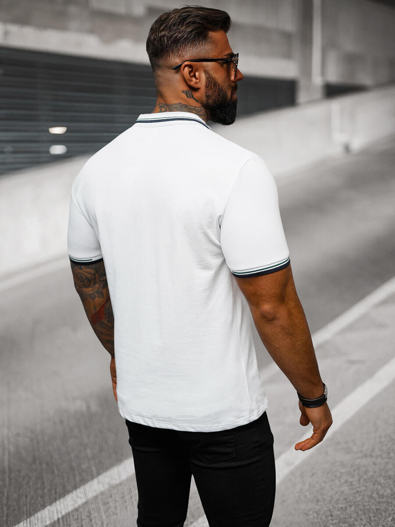 Vīriešu polo krekls balts OZONEE O/DA736