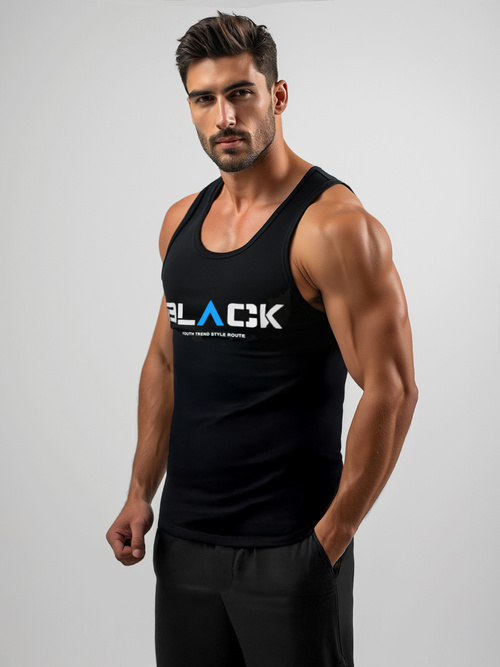 Vīriešu t-krekls bez piedurknēm melna OZONEE JS/8B1707/3