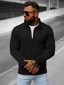 Vīriešu džemperis ar rāvējslēdzēju melns OZONEE JS/2002Z