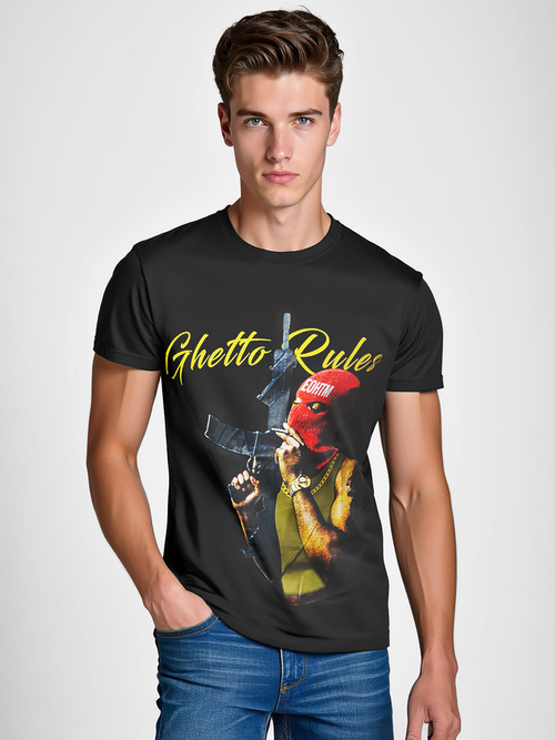 Vīriešu T-krekls Melns OZONEE O/T129/3Z