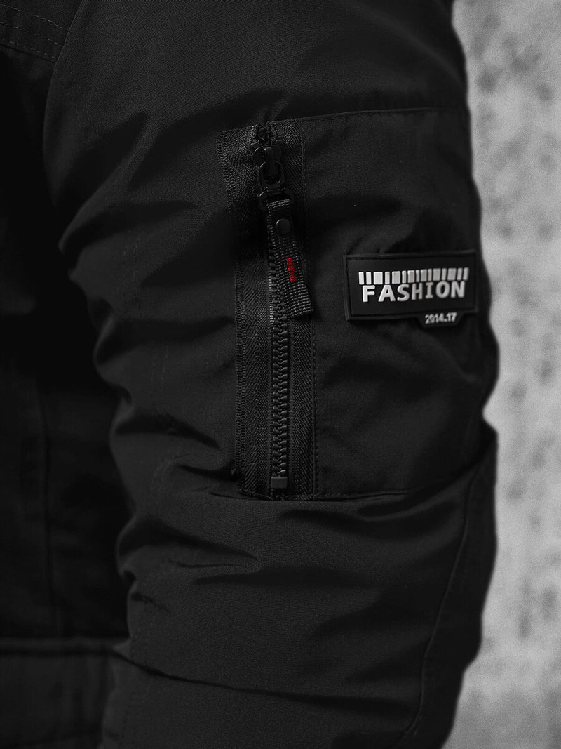 Vīriešu ziemas jaka melna OZONEE JS/5M718/392