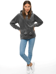 Sieviešu jaka ar kapuci tumši pelēka OZONEE JS/HH033/2