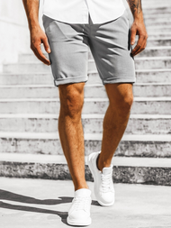 Vīriešu chino šorti pelēki OZONEE DJ/1002