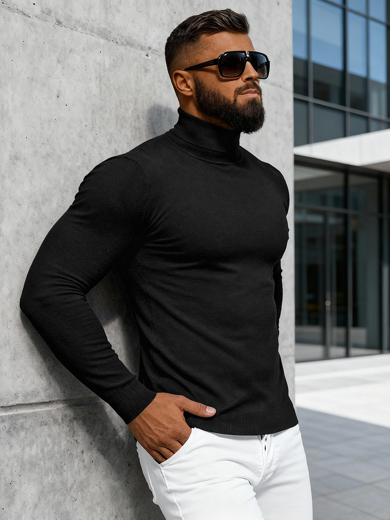 Vīriešu svīteris melns OZONEE NB/MMB600/4Z