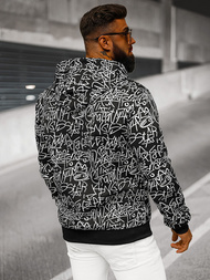 Vīriešu džemperis ar kapuci melna OZONEE JS/8B1183/3