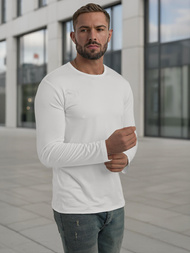 Vīriešu t-krekls ar garām piedurknēm balts OZONEE JS/DB71/2