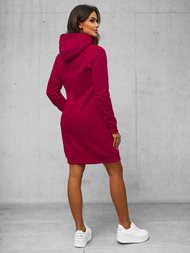 Sieviešu džemperis ar kapuci bordosarkans OZONEE JS/YS10005/21Z