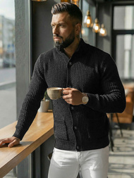 Vīriešu svīteris melns OZONEE NB/MM6020/4Z